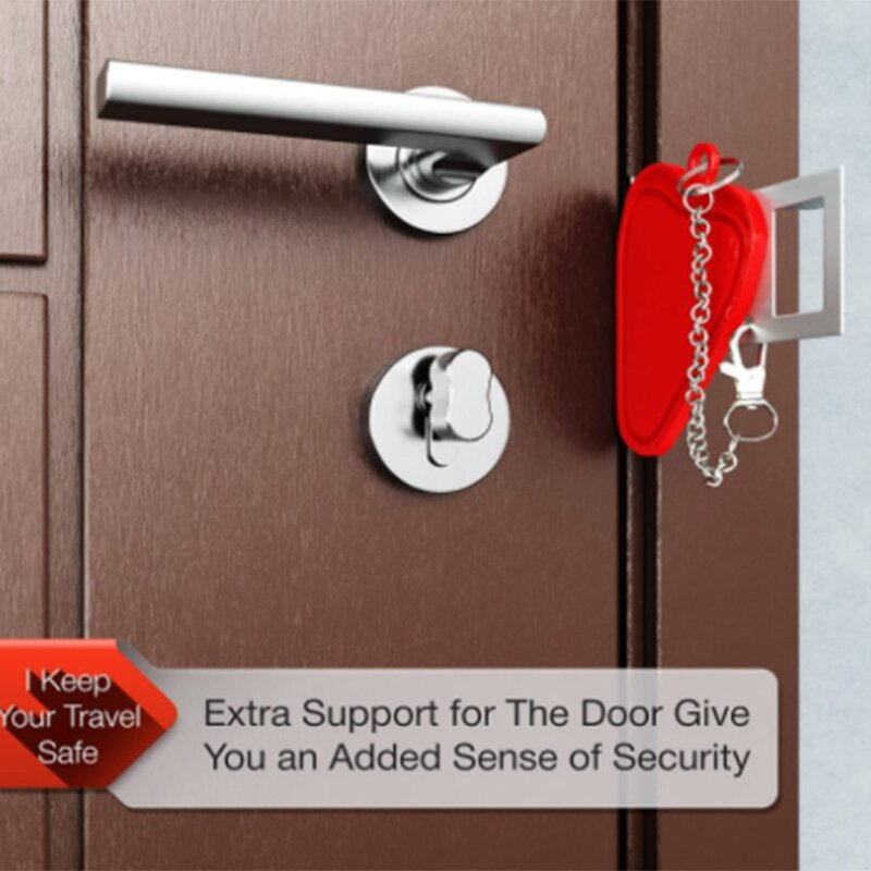 Portable Door Lock Lockdown Double Hole Security Lock Door Extra Lock Inside Door Locker Security Devices