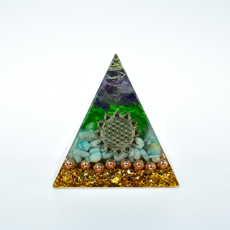 Pirâmide de cura reiki orgonita, conversor de energia, acumulador de orgona, pedra que muda o campo magnético da vida, processo de resina