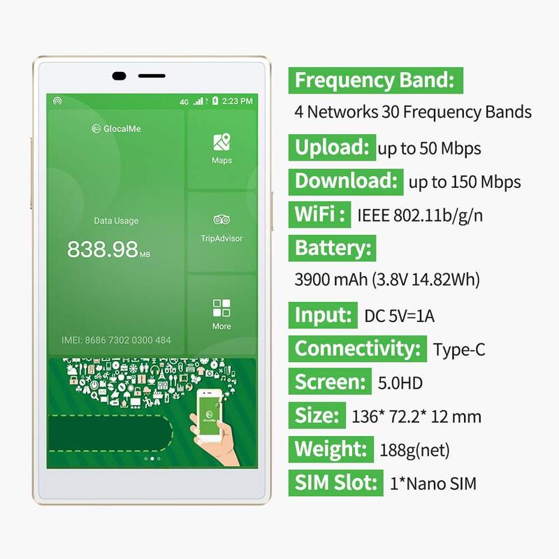 GlocalMe G4 4G LTE Mobile Hotspot,ทั่วโลกความเร็วสูง WiFi Hotspot ไม่มีซิมการ์ด Roaming ชาร์จ International Pocket Wifi