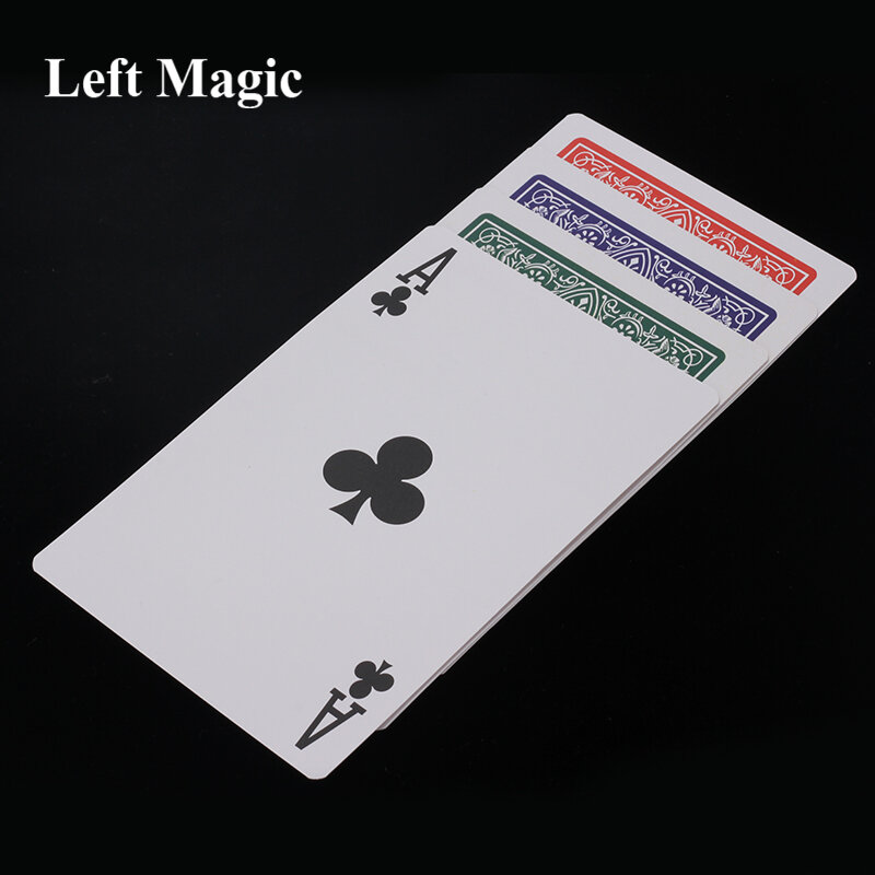 Quatro-cor grande cartão mudança mágica truques uma mudança para cartão branco magia estágio mágica perto de clássico magia truque mágico brinquedos