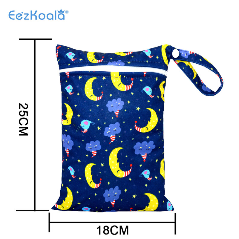 EezKoala – Mini sac à couches pour bébé 18x25cm, sac à main imperméable à fermeture éclair pour couches sèches et humides, sac de transport pour poussette d'extérieur