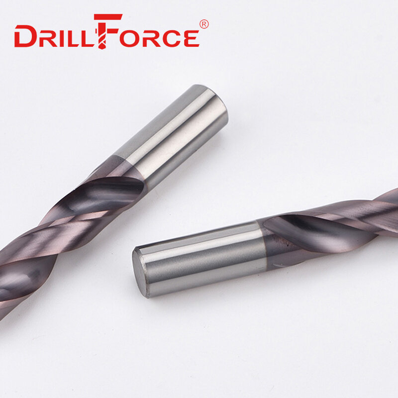 Drillforce-Juego de brocas de carburo sólido OAL HRC65, broca helicoidal de flauta en espiral para herramienta de aleación dura de acero inoxidable, 2mm-22mm x 100mm, 1 unidad