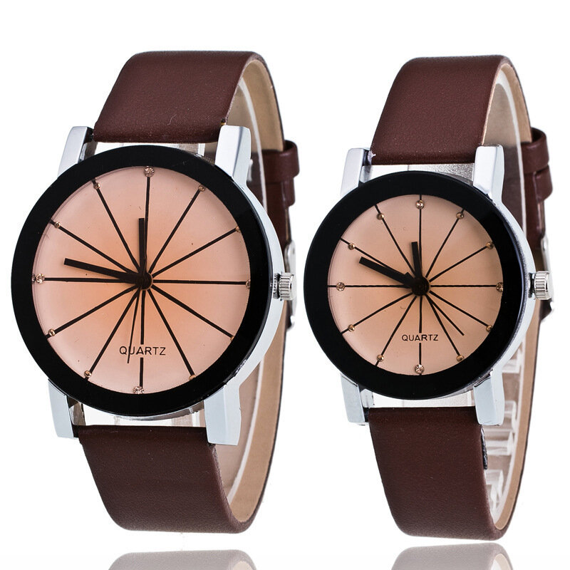 Reloj con correa de cuero para mujer, pulsera de cuarzo analógico, a la moda, 2021
