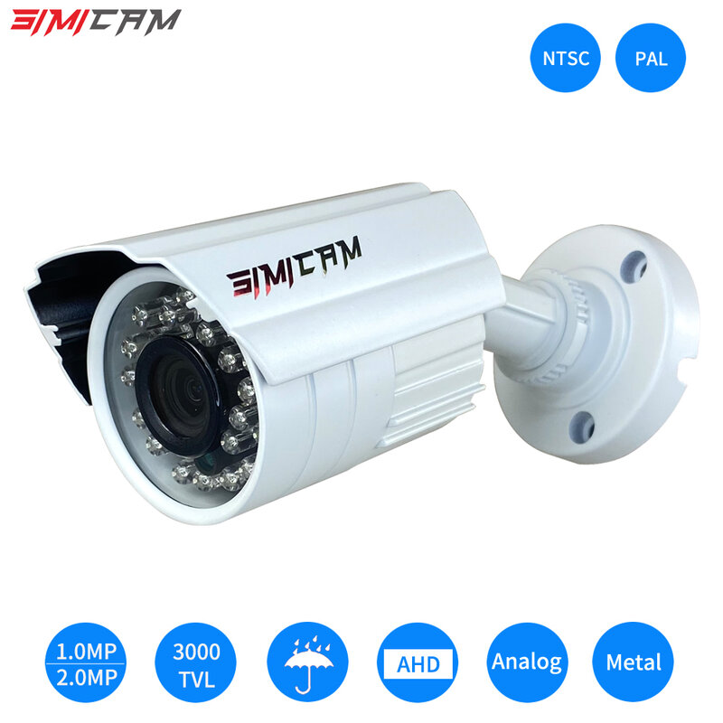التناظرية AHD كاميرا مراقبة فيديو 1080P 2.0MP 3000TVL NTSC/PAL مقاوم للماء CCTV DVR كاميرا للرؤية الليلية كاميرا الأمن SIMICAM