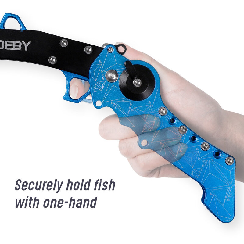 Noeby nuova impugnatura da pesca pieghevole in lega di alluminio Fish Lip Grip Fish Hook Controller regolabile con anello di collegamento strumento di pesca