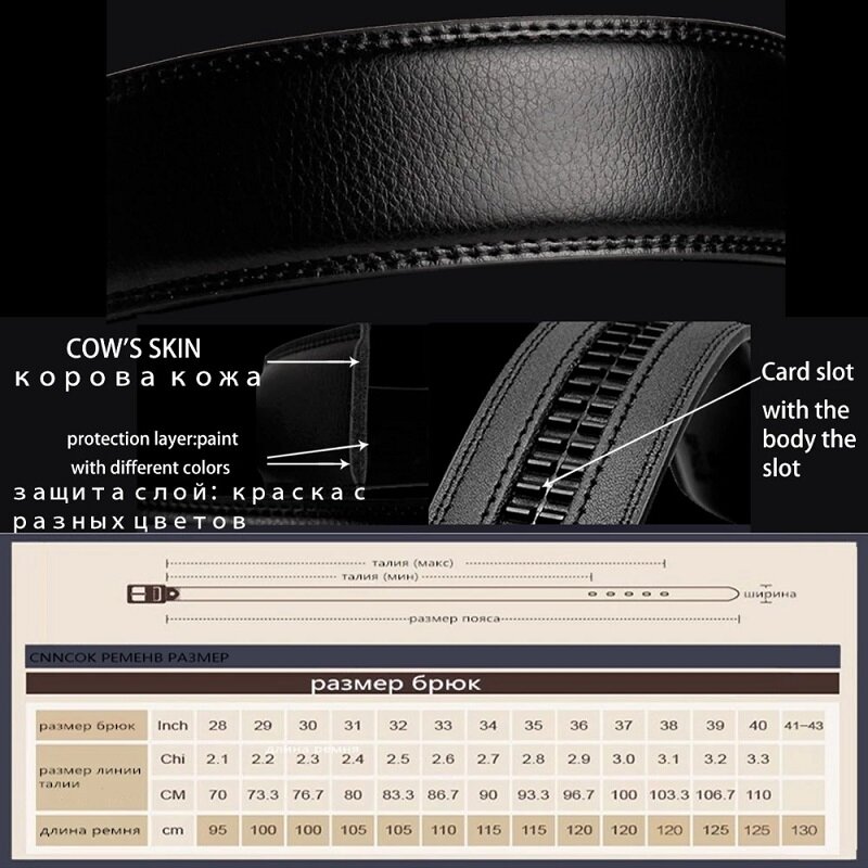 Cinturones de cuero genuino con hebilla automática para hombre, correa de cuero de alta calidad, Buises casuales para Jeans