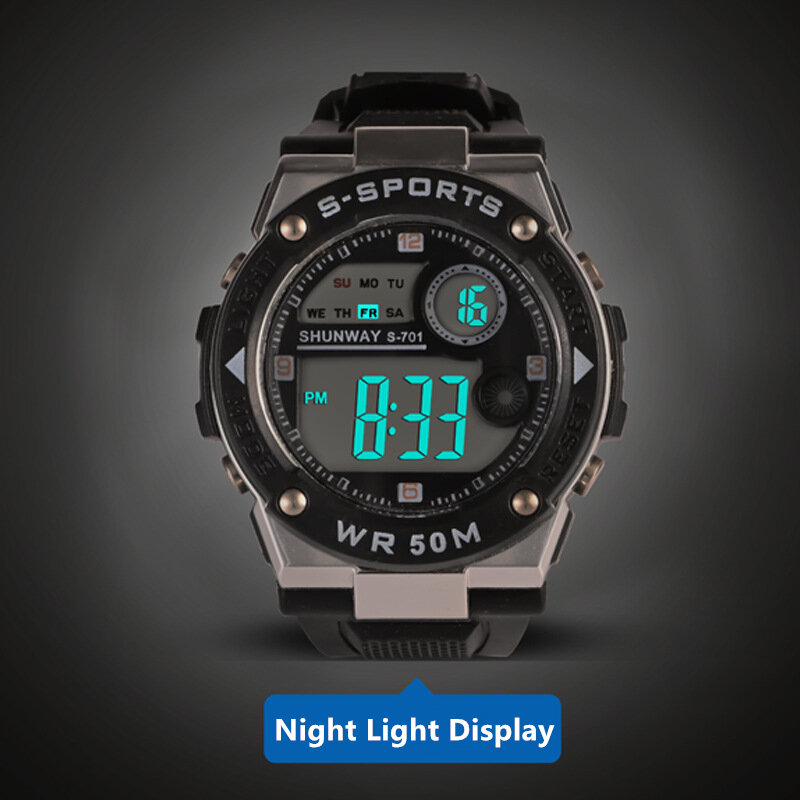 Kinder Elektronische Digitale Uhren 50M Wasserdicht Schwimmen LED Licht Militärische Sport Uhr Uhr für Jungen Mädchen Geschenk 701