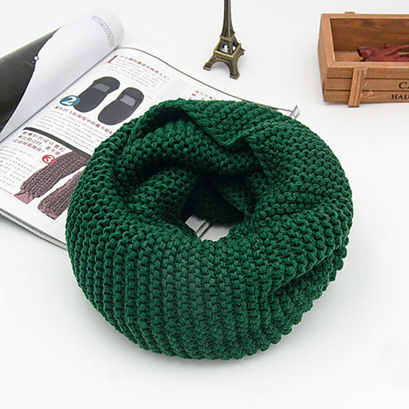 Bufanda de punto de círculo grueso para mujer, pañuelo de redecilla de anillo acrílico sólido, pañuelo cálido y grueso, moda de invierno, 2023