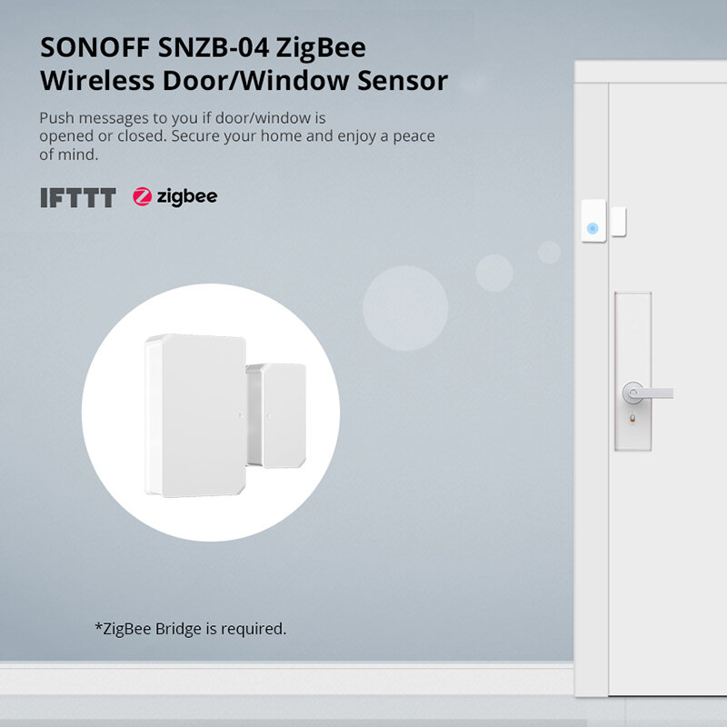 Sensor Pintu/Jendela Sonoff Zigbee SNZB-04 Sensor Magnetik Kontak Pintu Pintar Mendukung Aplikasi Alexa Google Home IFTTT Zbbridge Ewelink