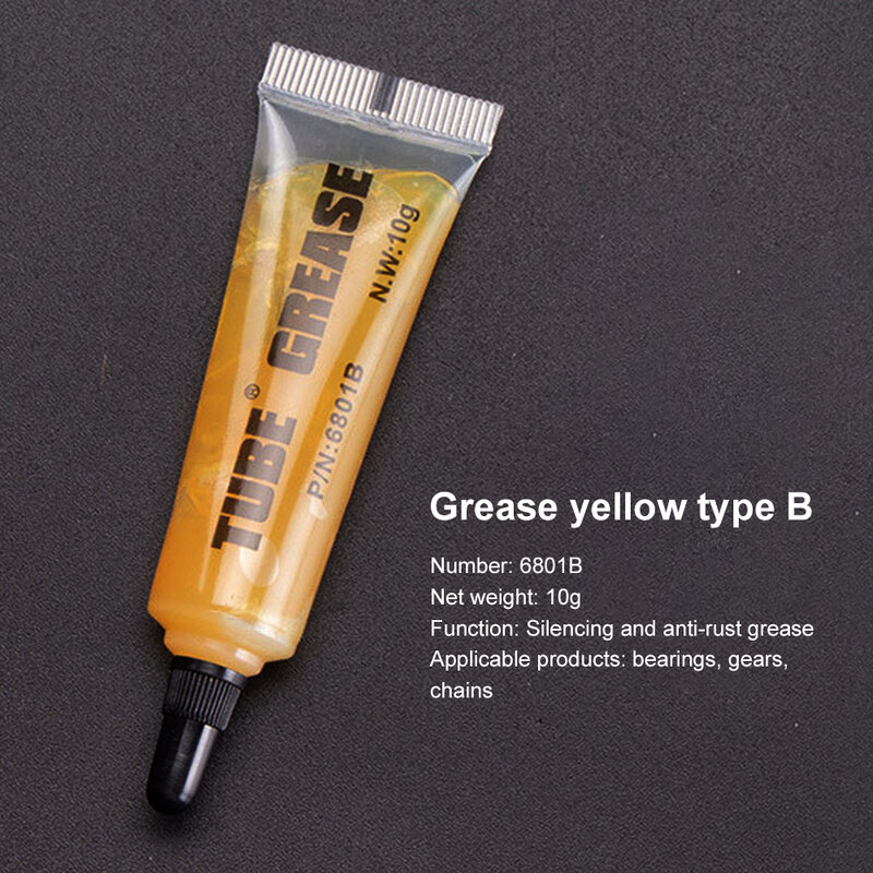 10g Lubricant Food Grade Silicone Grease Lube Multi-purpose Reduce Noise for Printer Bike Chain Bearing O-Ring Gears Maintenance