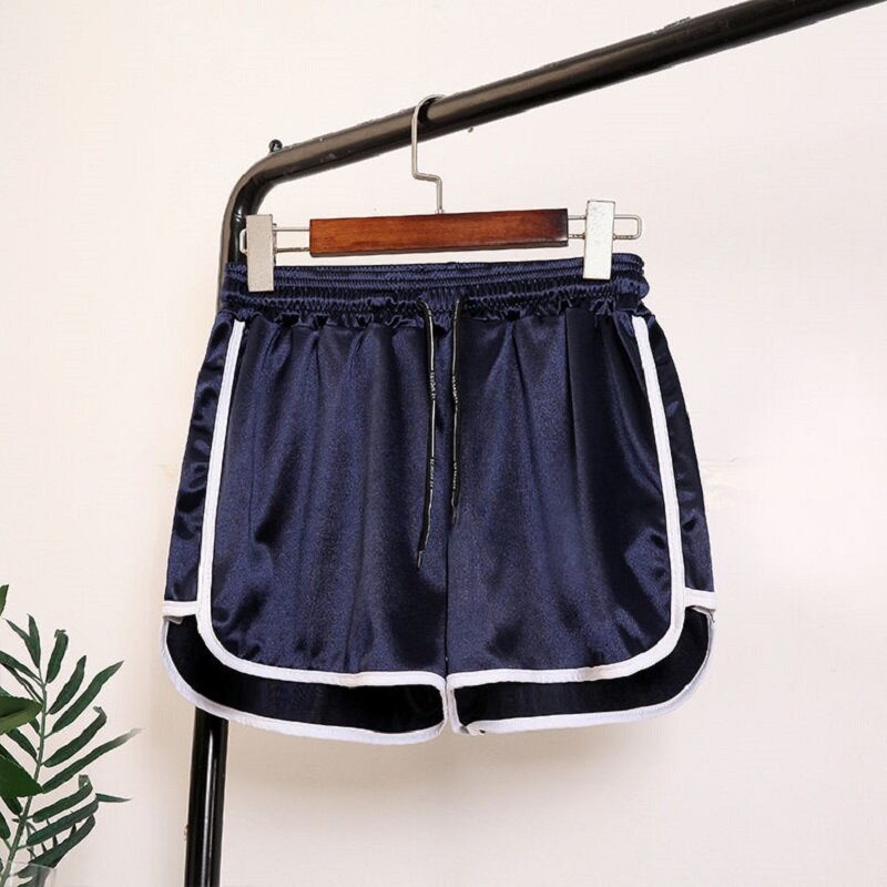 Pantalones cortos de cintura alta para mujer, Shorts informales de Color liso, a la moda, para el hogar, S-5XL