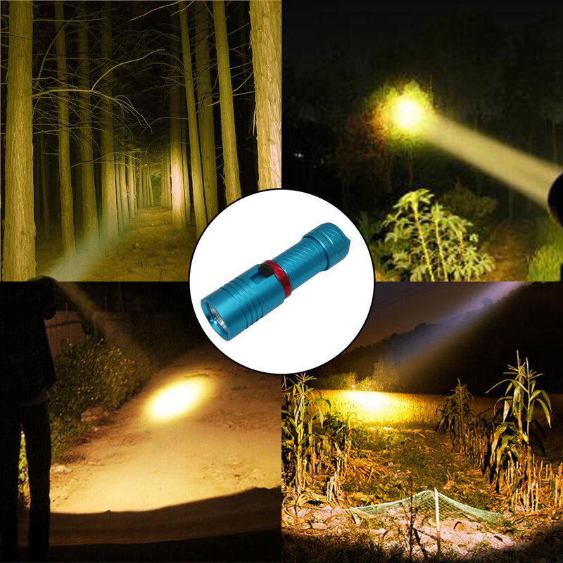 Dive 100M L2 LED Flashlight 18650 26650 Waterproof Underwater Diving Torch Lamp Stepless Dimming Camping Lanterna Yellow Light