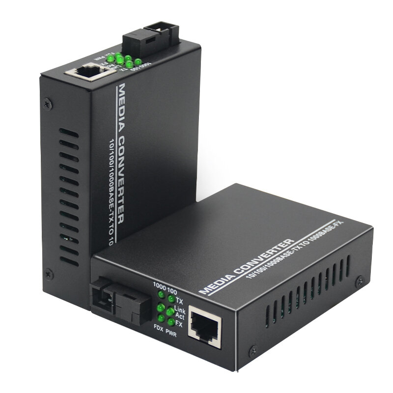 Gigabit Fiber Optical Media Converter 100 0/100Mbps Ethernet RJ45 Single mode single Fiber TX RX SC Port externe Netzteil