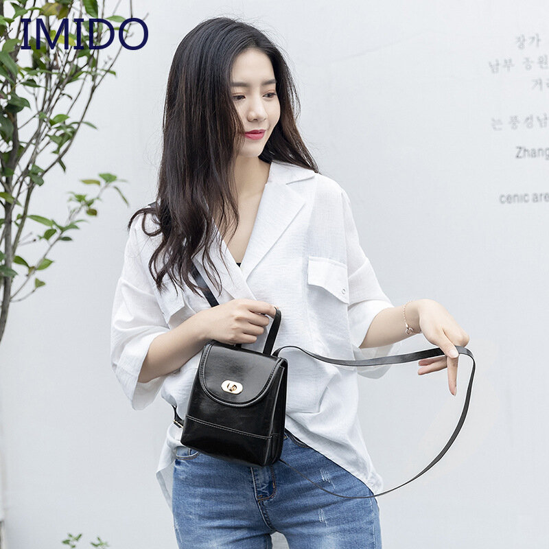 Mochila pequeña para bolso de hombro de cuero de PU de mujer para adolescentes, mochila escolar para mujer, estilo coreano