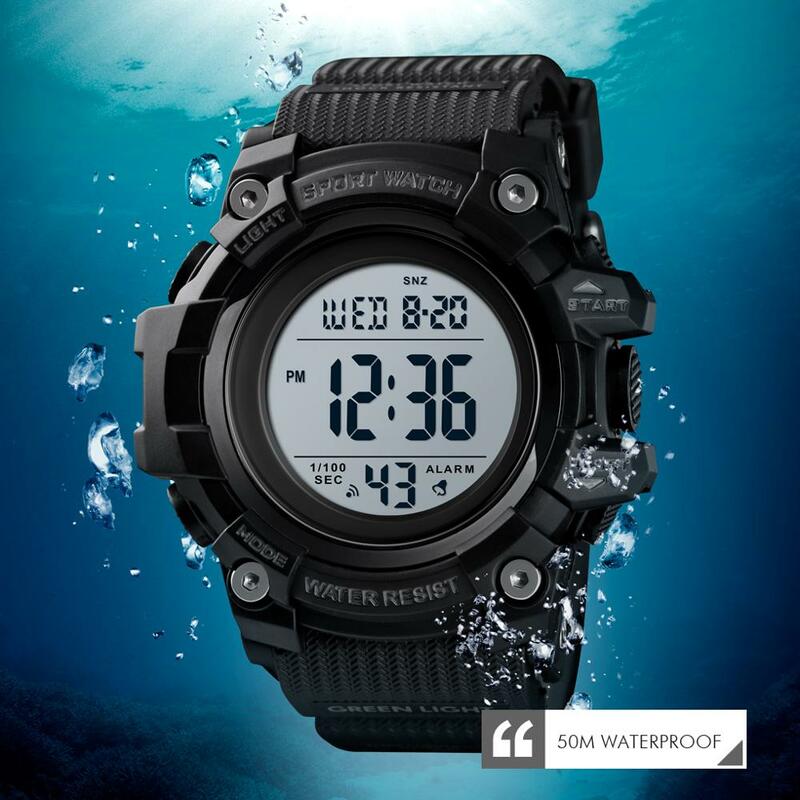 Relojes digitales para Hombre, Reloj deportivo militar, LED, electrónico, resistente al agua, para exteriores, 2020