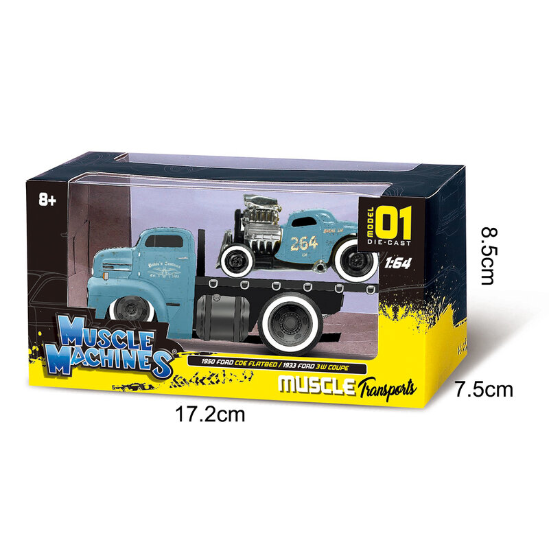 Maiisto-Muscle Transporta Veículo Set, Estática Die Cast Veículos, Hobbies Colecionáveis, Modelo de brinquedos do carro, 1:64 Series