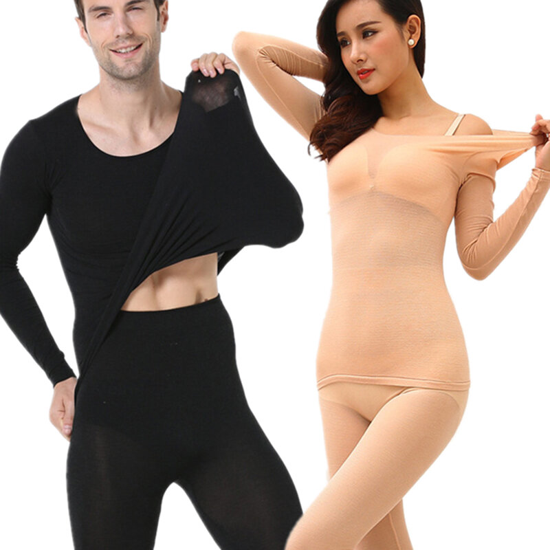 Pakaian Dalam Termal untuk Wanita Seksi Hangat Panjang Johns untuk Wanita Mulus Musim Dingin Thermal Underwear Set Hangat Termos Pakaian Wanita/pria