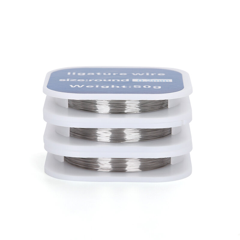 50g/Roll  Dental Orthodontic Ligature Wire Stainless Steel Round 0.2/0.25/0.3mm 3 Size 1