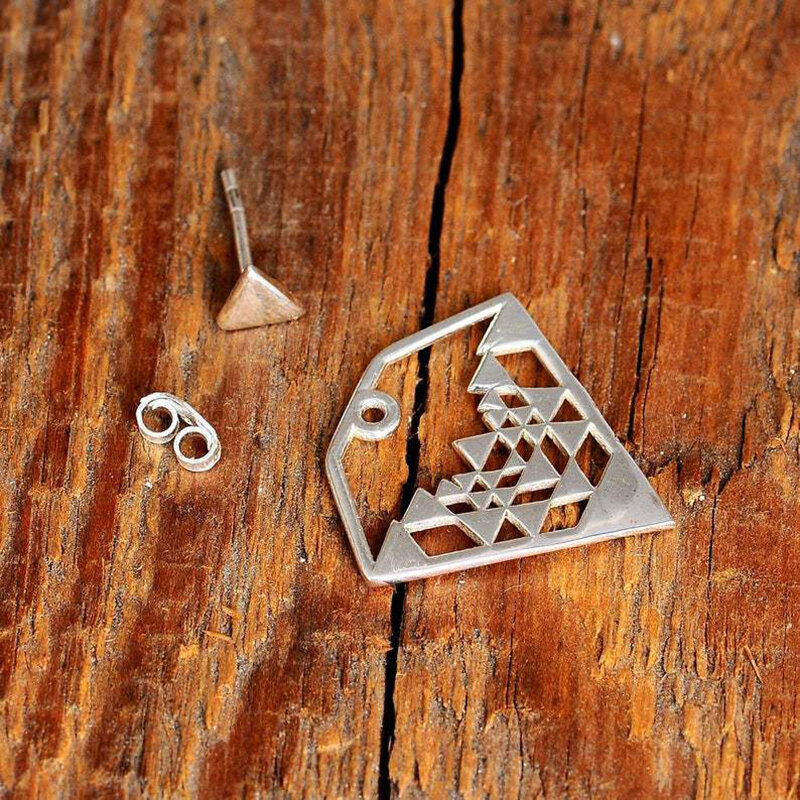 Diamond Geometry Clip Front and Back Combination Triangle Stud Bohemian Simple Earrings For Women Fashion Jewelry Christmas Gift