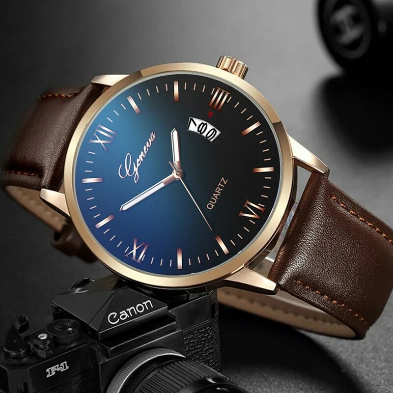 Fashion Quartz Watches Men Sport Watch Business Quartz Wristwatches Leather Band Watch Clock Men Wristwatch Relogio Masculino