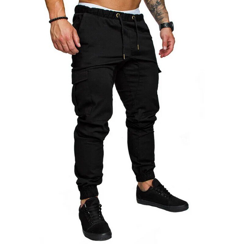 Biegacze dla mężczyzn 2020 wiosna jesień spodnie męskie spodnie hip-hopowe spodnie haremki męskie spodnie męskie biegaczy solidne spodnie dresowe z wieloma kieszeniami M-4XL