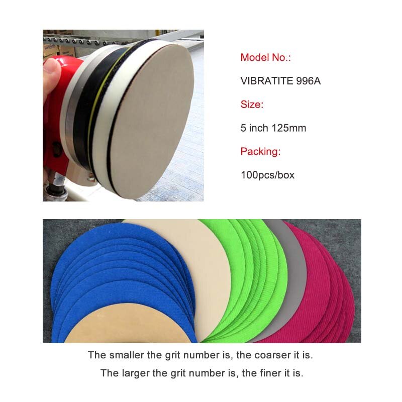 Водонепроницаемая наждачная бумага - 5-дюймовые шлифовальные диски с крючками и петлями диаметром 125 мм из карбида кремния 60-10000 зерен для полировки и шлифования