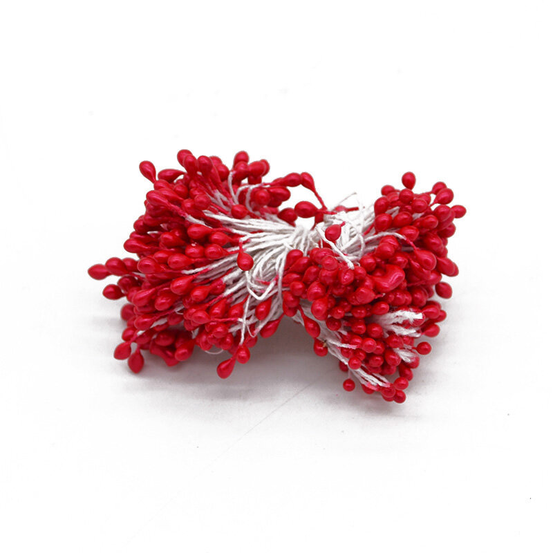 Fleur artificielle de noël rouge, étamine, baies de cerisier, bricolage de couronne de noël, fournitures de décoration de maison pour fête de mariage
