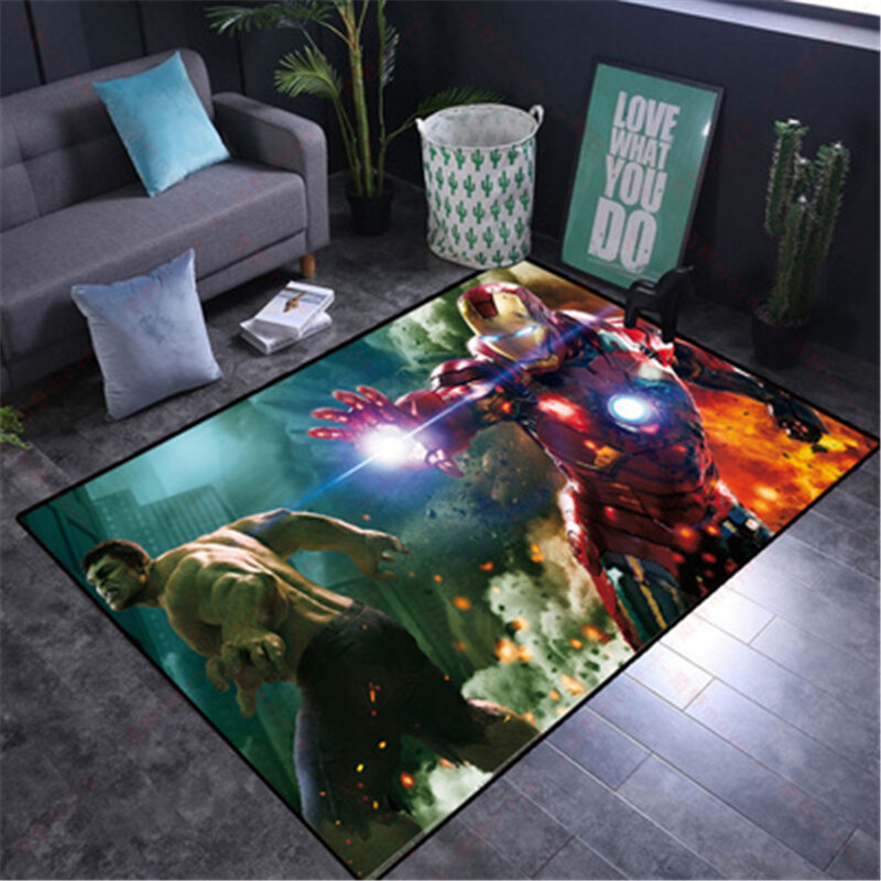 The Avenger Baby Play Mat 80x160CM  Thick Carpet Mat for Living Room Doormat Flannel Print Bedroom Non-slip Floor Rug