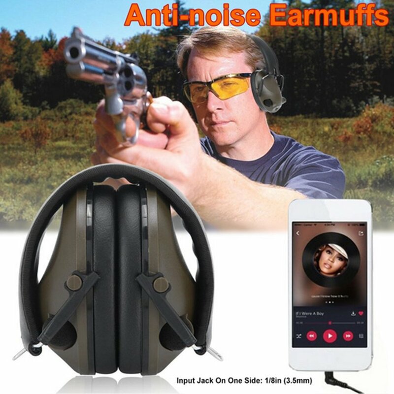 Militar Tático Anti-Ruído Earmuff, Redução de Ruído, Hunting Shooting Headphone, Ear Defenders, Hearing Protector