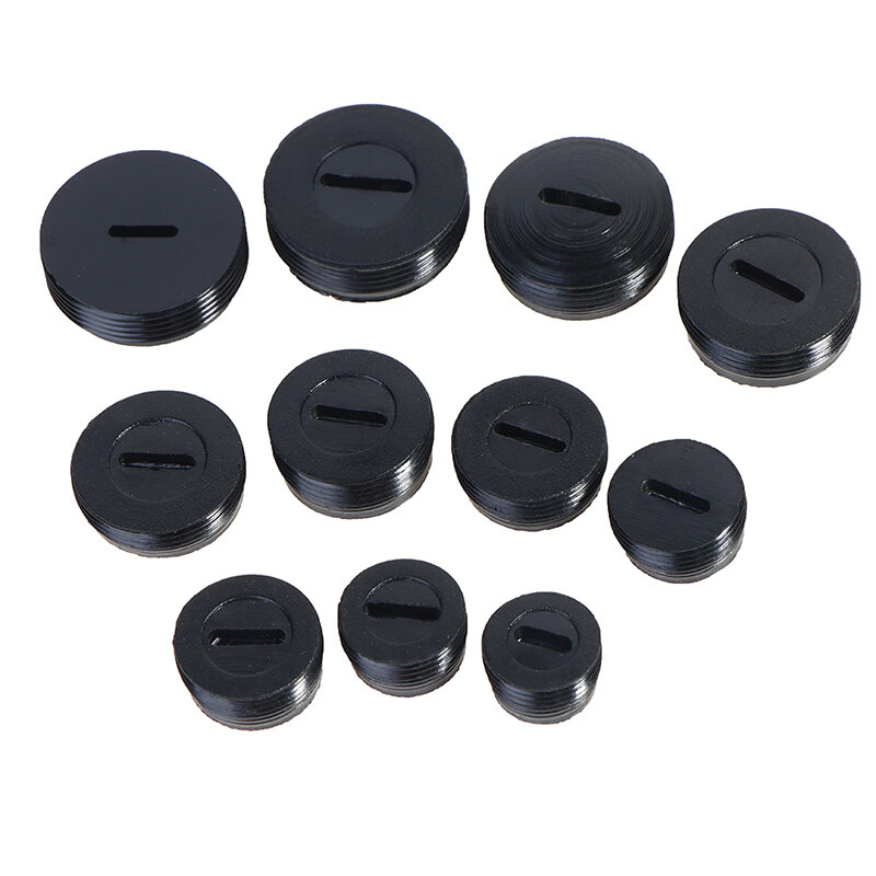 Tapas de soporte de cepillo de carbono de tornillo de plástico negro, caja de tapas, diámetro de 12mm, 13mm, 14mm, 15mm, 16mm, 8 piezas, 10 piezas, 16 piezas