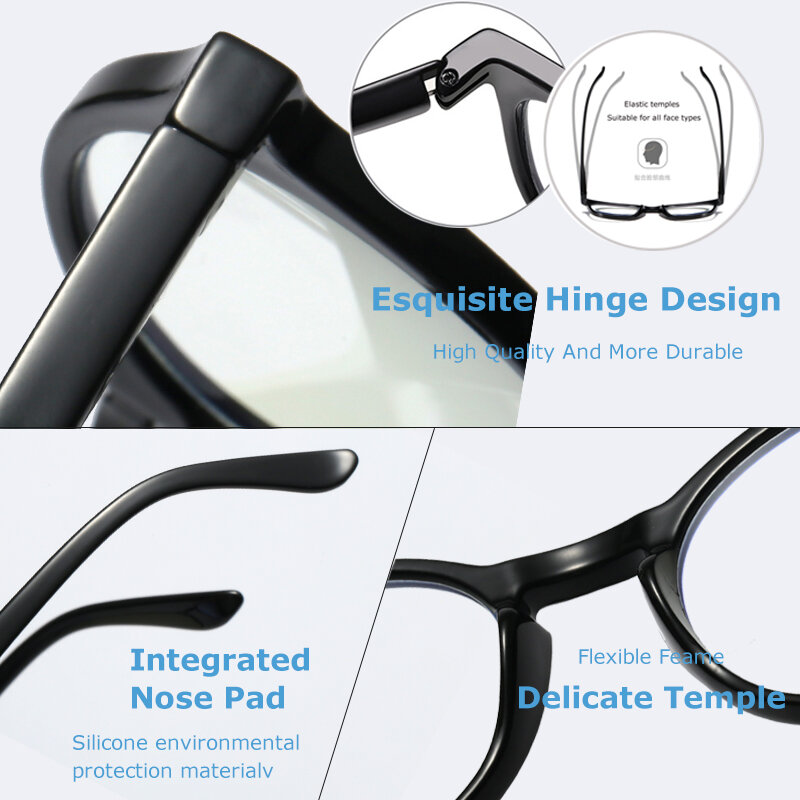 Crixalis-óculos de leitura anti-azul para homens e mulheres, armação flexível com dobradiça de mola, para presbiopia, uv400