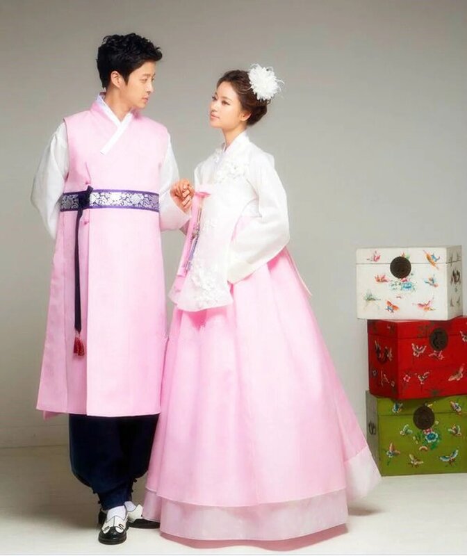 Ensemble Hanbok de luxe pour Couple, sur mesure, National coréenne, pour marié et mariée