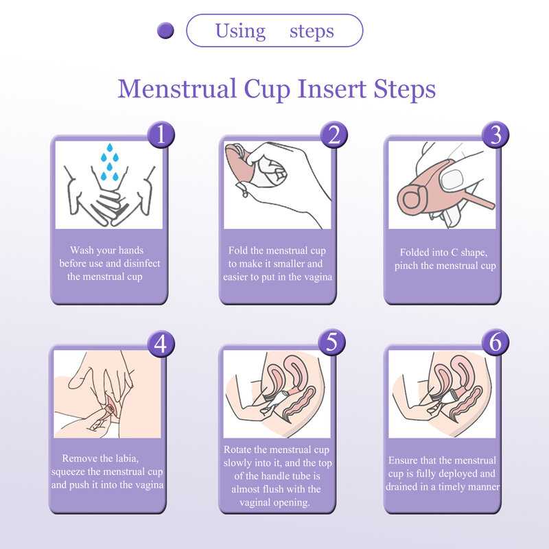 Sterylizator menstruacyjny dla kobiet składany sterylizator kubek silikonowy higiena kobieca Lady Cup sterylizator na okres menstruacyjny