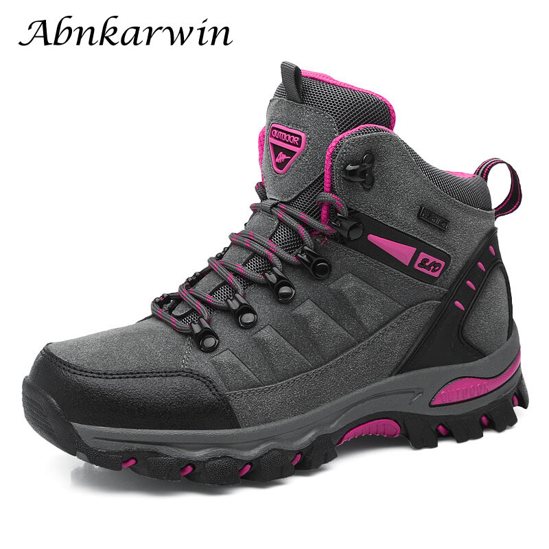 Botas de Trekking al aire libre para Mujer, zapatos de senderismo, zapatillas de escalada de montaña, botines de invierno