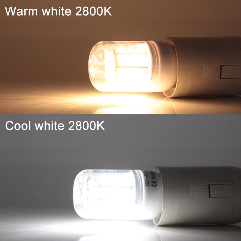 Energy Saving LED Light Ampola para casa, lâmpada segura, lâmpada de milho de 360 graus, SMD 5730, 3W, AC, DC, 12V a 24 V, 110V, 220V, 110V, 220V