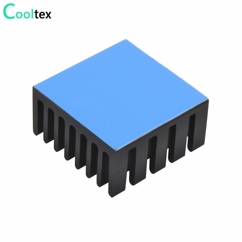 Disipador de calor de aluminio, radiador de refrigeración para Chip electrónico IC con cinta conductora térmica, negro, 20x20x10mm, 10 Uds.