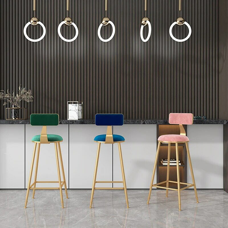 Bar chairs Furniture for home Nordic soft Chair for leisure High stool light luxury simple fashion Bar chair backrest Bar stools