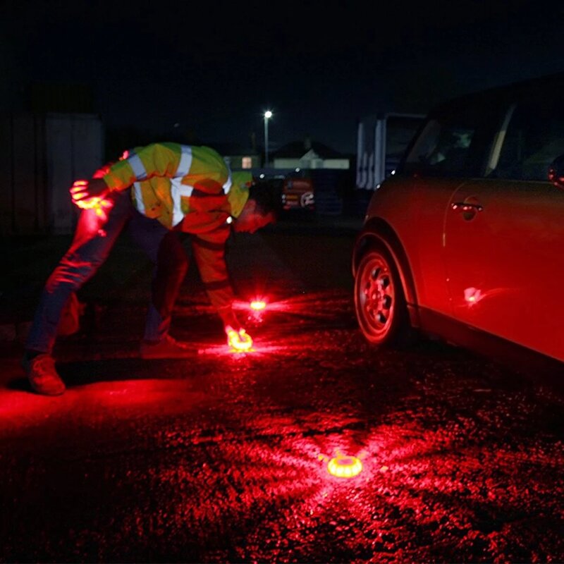 KinJoin Geoeon LED Khẩn Cấp Đèn Xe Ô Tô Đường Pháo Sáng Cảnh Báo Đèn Ngủ Bên Đường Đĩa Đèn Hiệu Đỏ Đèn Led Màu Xanh Dương Cảnh Sát Đường Led ánh Sáng