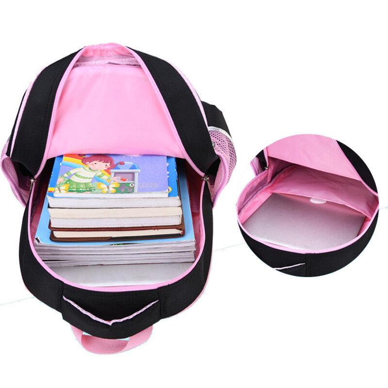 女の子用の整形外科用バックパック,女の子用のランドセル,ピンクのPU素材,黒,6〜12歳の子供用のトートバッグ