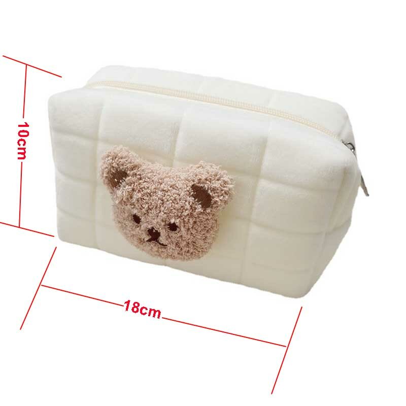 Algodão dos desenhos animados urso forma portátil organizador do bebê brinquedo reutilizável organizar sacos de armazenamento para pequenos objetos 18x10x10cm