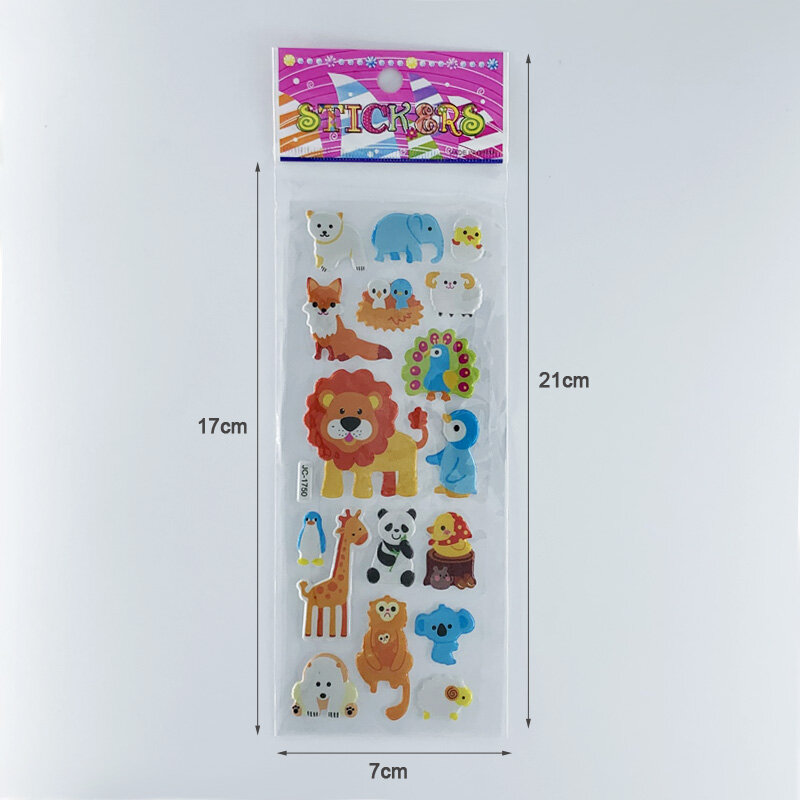 8 arkuszy/zestaw wodoodporne kreskówki Zoo naklejki ze zwierzętami dzieci Notebook dekoracje naklejki do albumu zabawki dla dzieci chłopcy dziewczęta