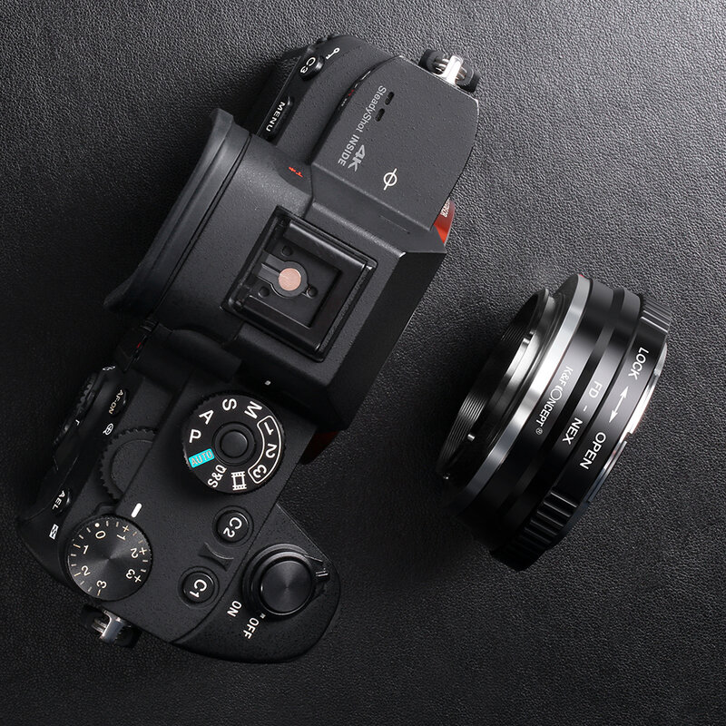 K & F CONCEPT Hoge precisie voor FD-NEX Lens Mount Adapter voor Canon FD Mount Lens Sony E mount NEX-5R NEX-6 NEX-7 Camera Body