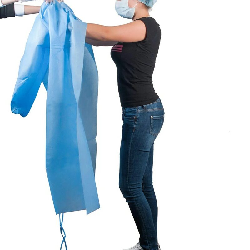 10Pcs Einweg Verband Overall Kleid Anti Staub Isolation Kleidung Arbeit Anzug Vlies Schutz Sicherheit Kleidung Hut PPE Kit