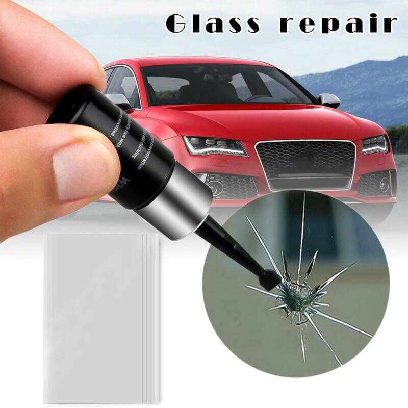 ชุดซ่อมกระจกหน้าที่บังแดดหน้ารถยนต์ชุดซ่อมกระจกรถยนต์เครื่องมือซ่อมตัวถังรถแถบเรซินบำรุงรักษาล้างรถ