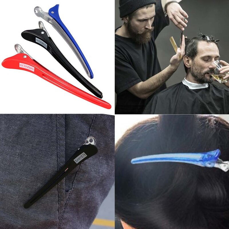 Random Color Plastic Aluminum Alligator Hair Clips Pro Sectioning Clamp Hairpins Reusable Barber Hairdressing Salon Hair Grips