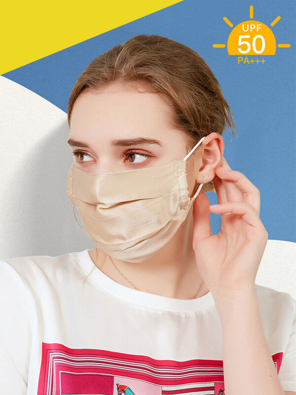 SuyaDream maschera da donna in seta 100% seta naturale protezione UV maschera per adulti per donna e uomo lavabile all'aperto
