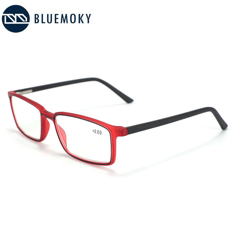 BLUEMOKY-Óculos de leitura anti-luz azul para homens e mulheres, óculos de computador Full Square, óculos Frame Gaming, lente 1.0-4.0