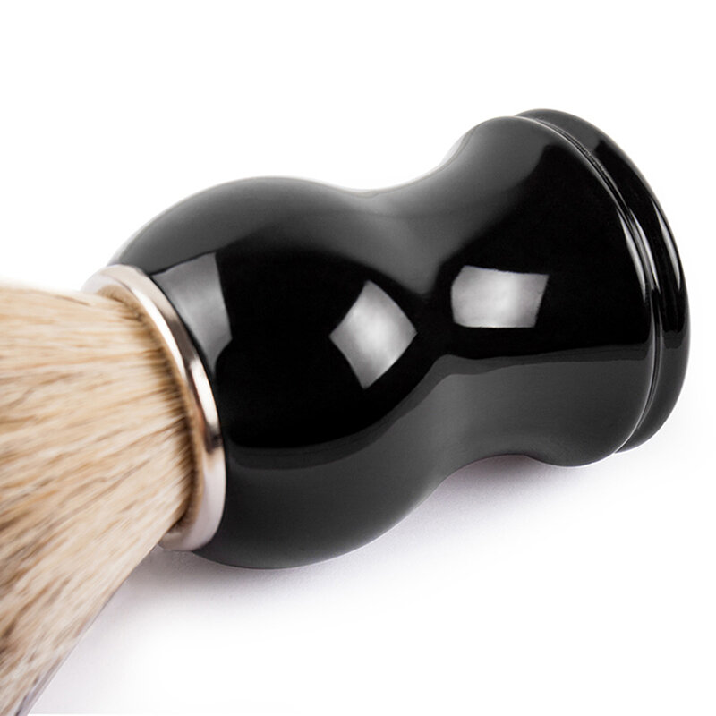 HAWARD-brocha de afeitar para pelo de tejón puro para hombre, brocha de afeitar negra con mango de resina, brocha de espuma para afeitar Barba, brocha de afeitar clásica