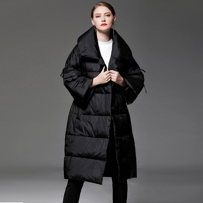 Veste longue d'hiver pour femmes, grand costume, revers ample, épais, chaud, tendance, nouvelle collection