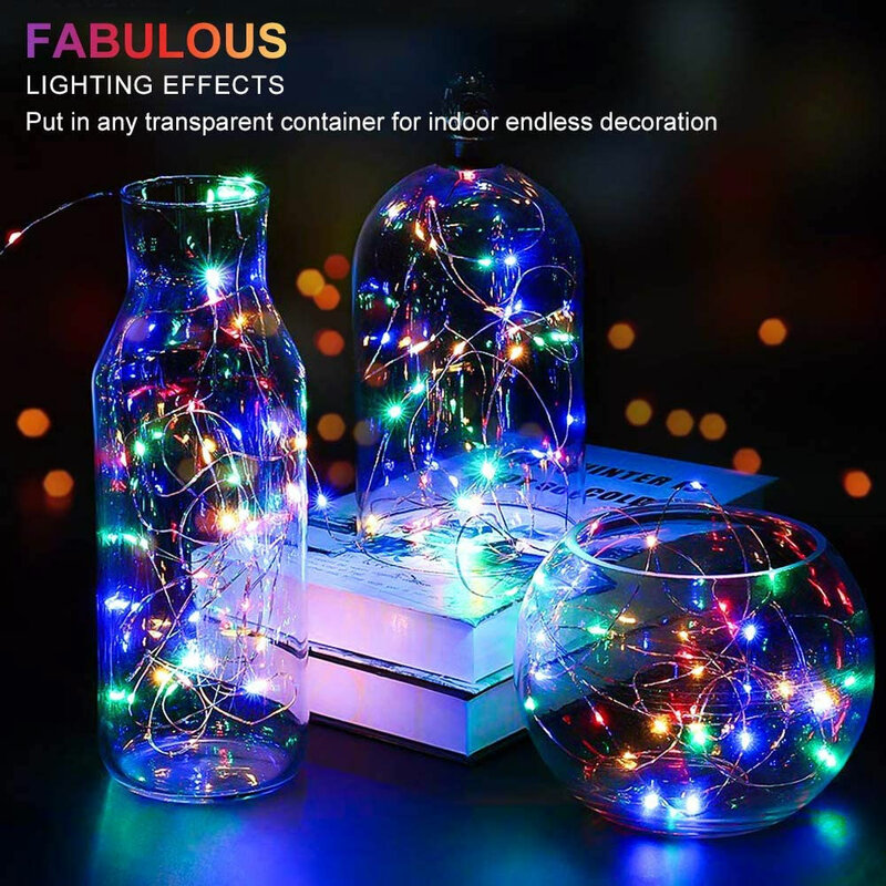 100LED Copper Wire String Lights Fairy String Lights 8 Modes LED String Lights USB Powered with Remote Control for Wedding Party